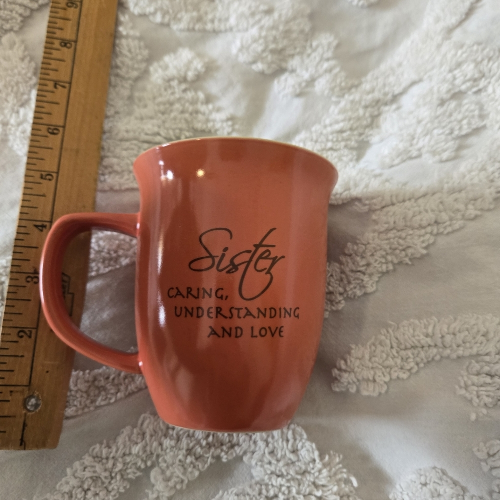 Salmon And Lime Christian Sister Matthew 6:21 Verse On Rim Mug - Picture 3 of 6
